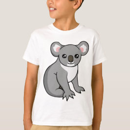 Koala cinzento feliz bonito que tira o t-shirt