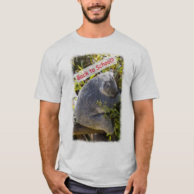 Koala de volta à camiseta colorida da escola (Frente)