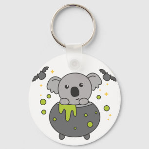 Koala Happy Halloween Cauldron Bat Chaveiro