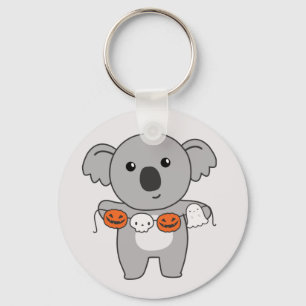 Koala Happy Halloween Pumpkin Bat Costume Chaveiro