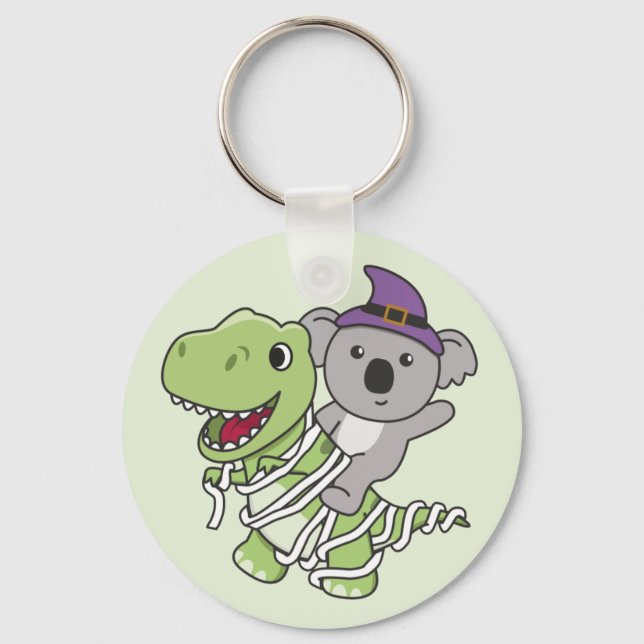 Koala Happy Halloween T-rex Mummy Costume Chaveiro (Frente)