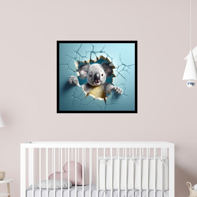 Koala Quebrando Impressão Trabalho de arte (koala poster, baby nursery
)
