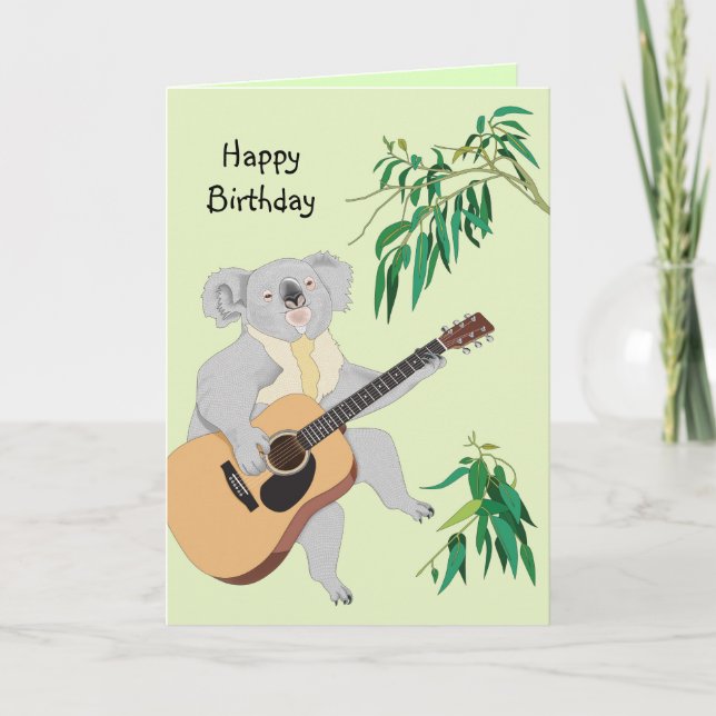 Koala Tocando Violão - Cartão Saudável (Frente)