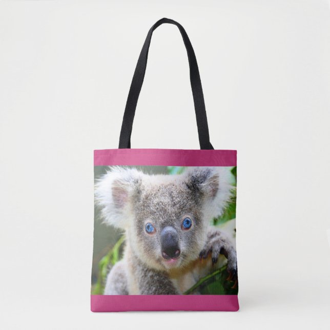 Koala Tote Bag de olhos azuis (Frente)
