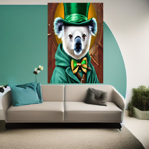 Koala vestindo roupas verdes   AI Art Poster