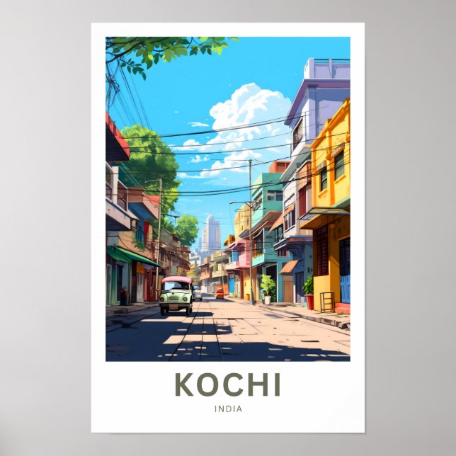 Kochi India Viagem Impressão (Frente)