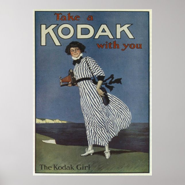 Kodak Girl Vintage Poster de propaganda em inglês (Frente)