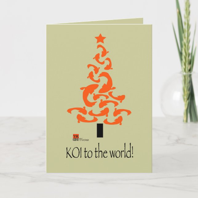 KOI ao cartão gráfico 2 do Natal do mundo (Frente)