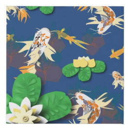 Koi Carp e Lotus Flowers