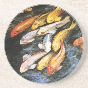 Koi Fish Art Pond Porta copos