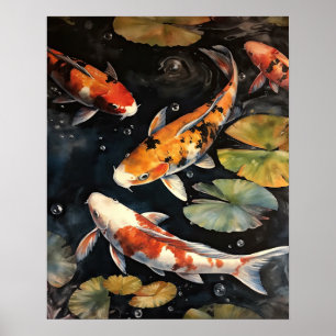 Koi Fish Pond Art Impressão