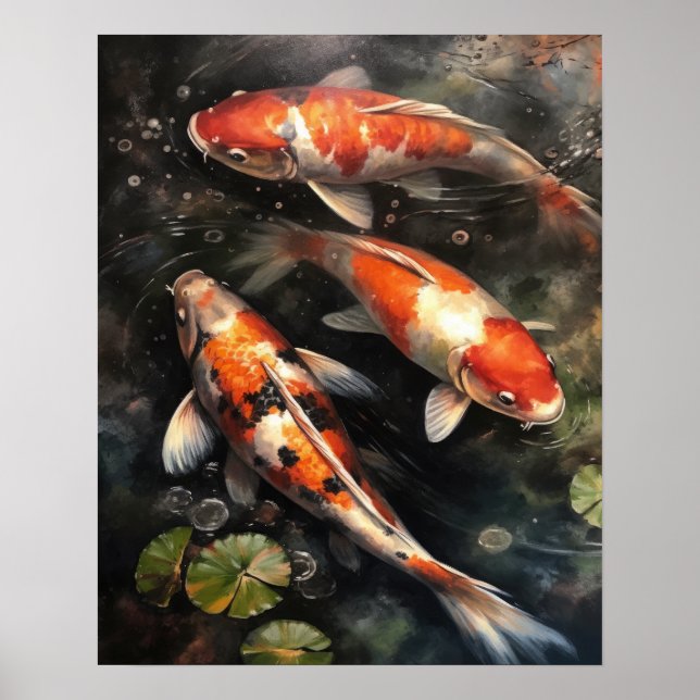 Koi Fish Pond Art Impressão (Frente)