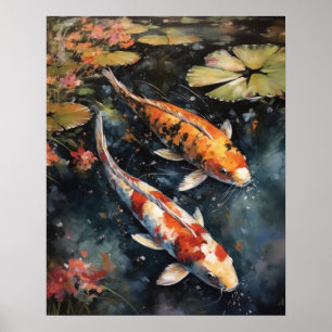 Koi Fish Pond Art Impressão