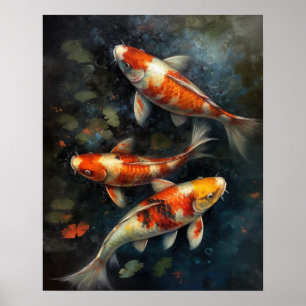 Koi Fish Pond Art Impressão