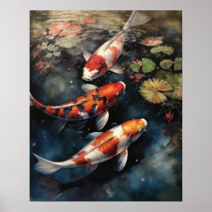 Koi Fish Pond Art Impressão