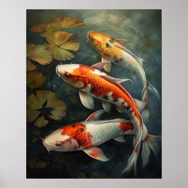 Koi Fish Pond Art Impressão (Frente)