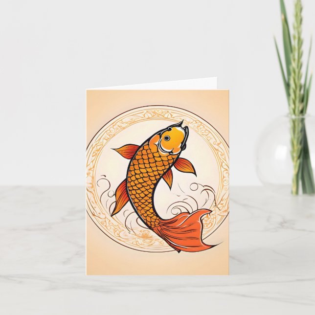 Koi Fish Study F Folheto Cartão De Saudação (Frente)