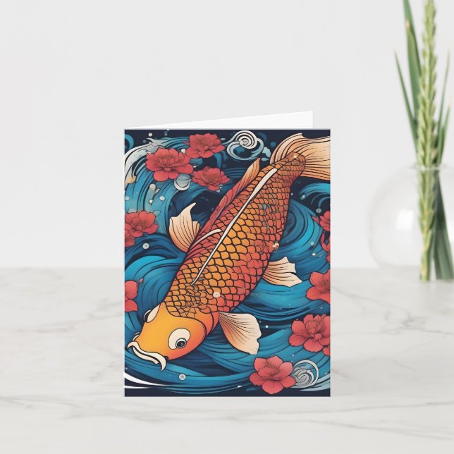 Koi Fish Study K Folheto Cartão de Saudação (Frente)