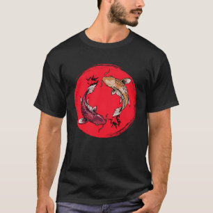 koi fish ying yang with bamboo camisetas Flag Japo