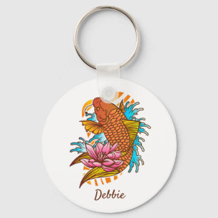 Koi Goldfish Home Decor Chaveiro Asiático