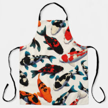 Koi Pattern All-Over Impressão Kitchen Apron