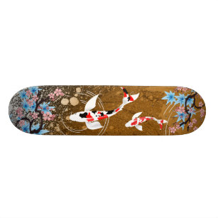 Koi Pond - madeira - Design japonês skateboard