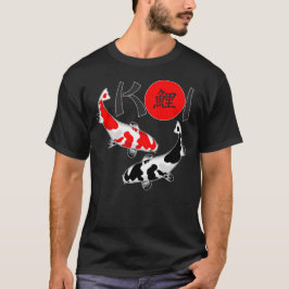 KOI - T-shirt vermelho branco do preto 2 de