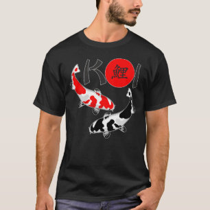 KOI - T-shirt vermelho branco do preto 2 de