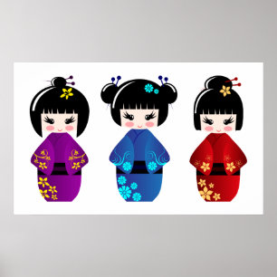 Kokeshi dolls poster