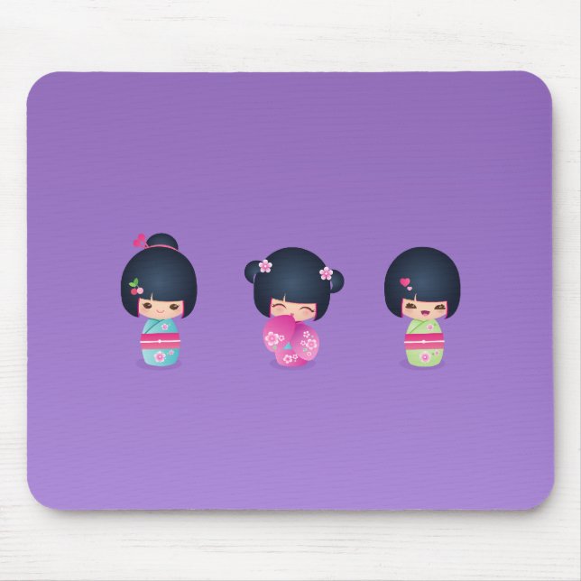 kokeshi três Mousepad (Frente)