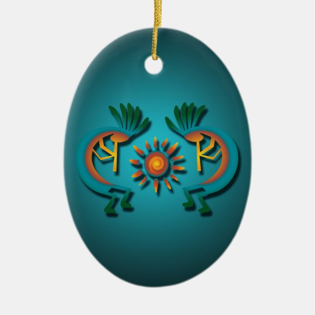 Kokopelli com Enfeites de natal personalizado Sun (Frente)