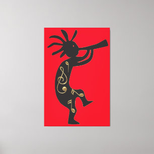 Kokopelli e Music Canvas Print