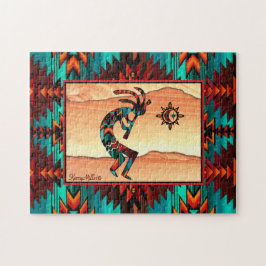 KOKOPELLI JOGANDO O QUEBRA-CABEÇA FLUTE JIGSAW