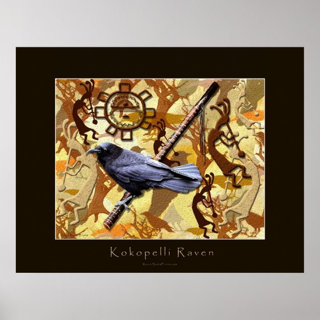 KOKOPELLI RAVEN Art Poster (Frente)
