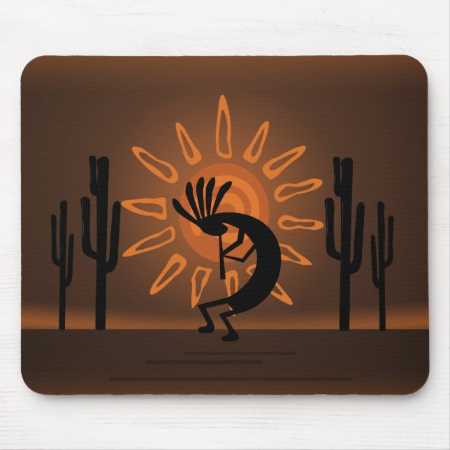 Kokopelli Southwest Rustic Mousepad (Frente)
