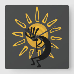 Kokopelli Sun Southwest Dourado Relógio