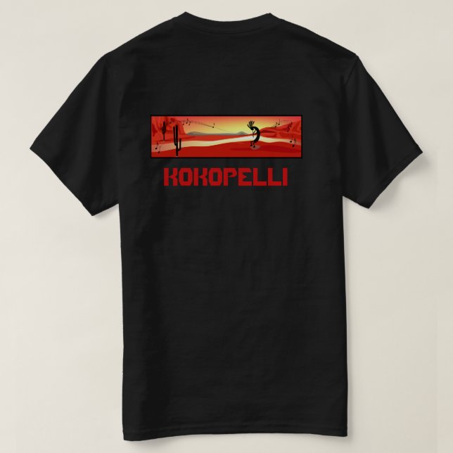 Kokopelli Sunset T-shirt (Verso do Design)