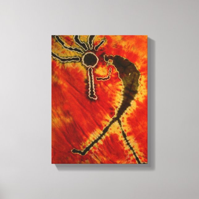 Kokopelli Tie Dye Canvas estendida (Frente)