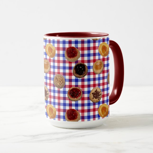 Kolaches na caneca Checks (Frente Esquerda)