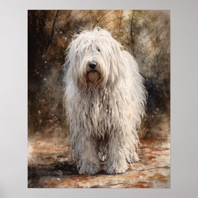 Komondor Dog Art Impressão (Frente)