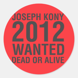 Kony2012 Morto ou adesivo redondo vivo