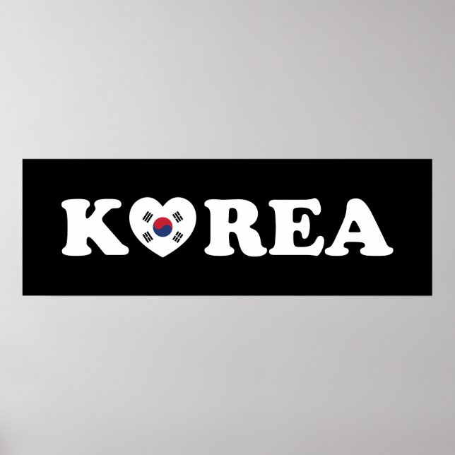 Korea Love Heart Flag Poster (Frente)