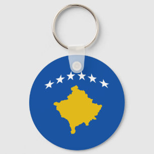 Kosovo Fisheye Flag Chaveiro