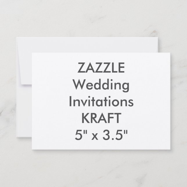 KRAFT 100lb 5" x 3,5" Convites de casamento (Frente)