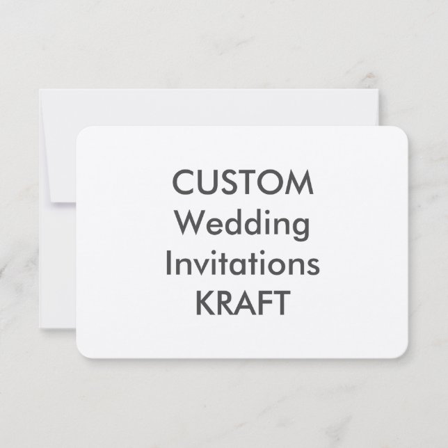 KRAFT 100lb 5" x 3,5" convites do casamento (Frente)