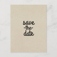 Kraft Brown Chic Rústico Convite de Casamento Save