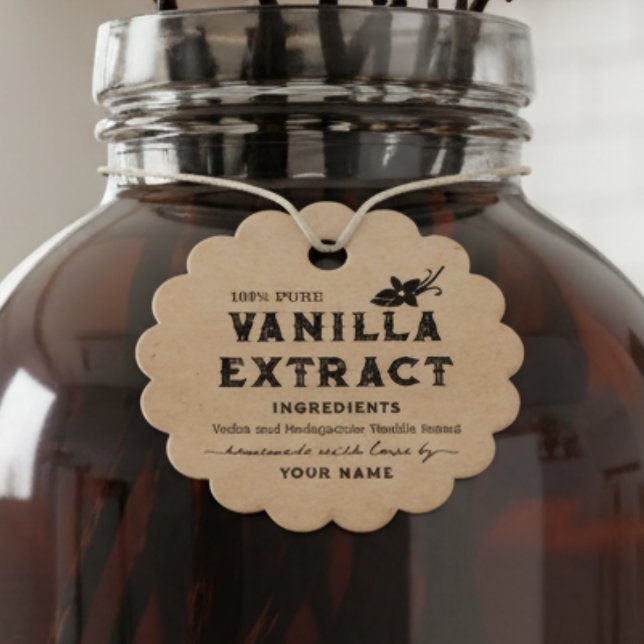 Kraft Homemade Vanilla Extract etiqueta redonda (Criador carregado)