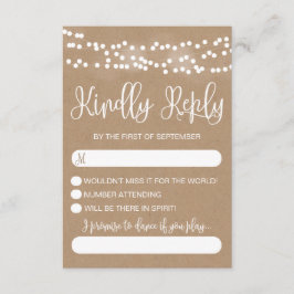 Kraft Lace e Lights Rustic Weding RSVP