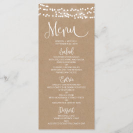 Kraft Lace e Rustic Weding Menu Card