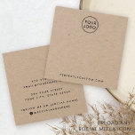Kraft paper custom logo earring display card<br><div class="desc">Kraft paper square earring product display card with custom logo template and social media icons. Modern and minimal design with template fields for your contact information</div>